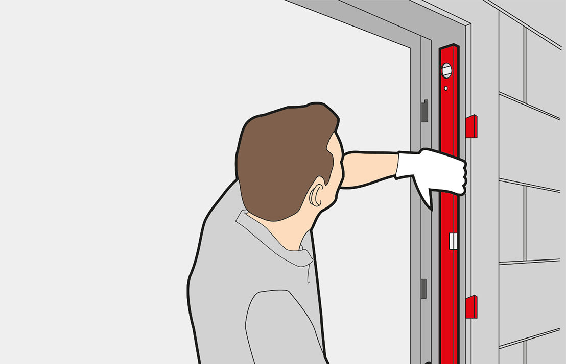 Türelement während der Montage