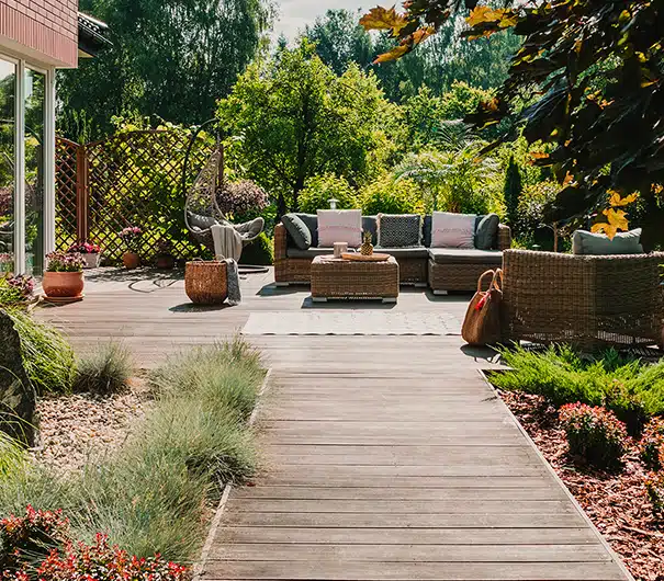 Fertige Terrassenfläche am Wohnhaus